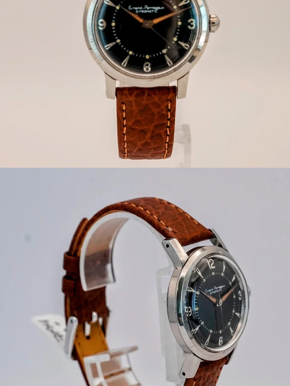 Gyromatic Automatic Watch - Black Dial, Brown Strap UNISEX